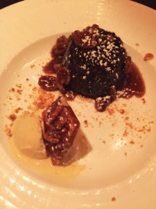 Tupelo's sticky toffee pudding with a pecan caramel sauce and Earl Grey bitters ice cream