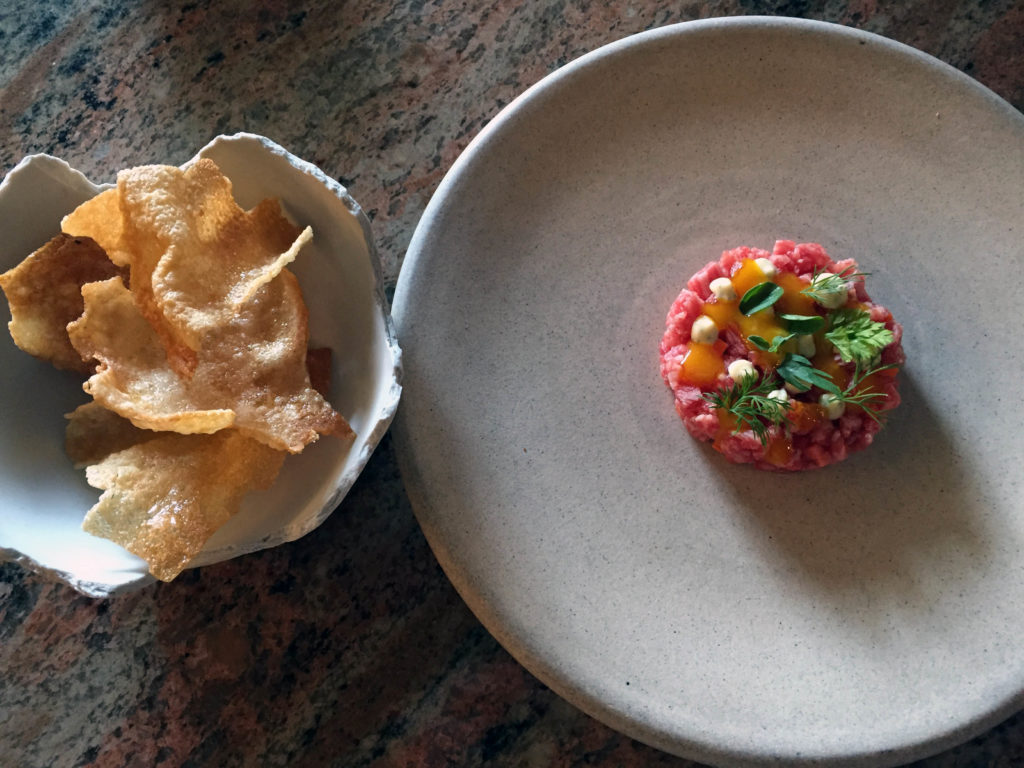 Wagyu tartare at Naked Fish Bistro