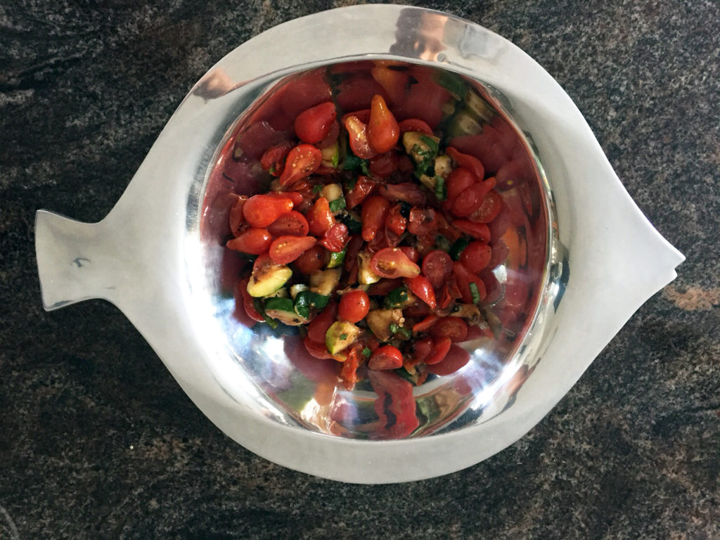 grilled zucchini and tomato salad