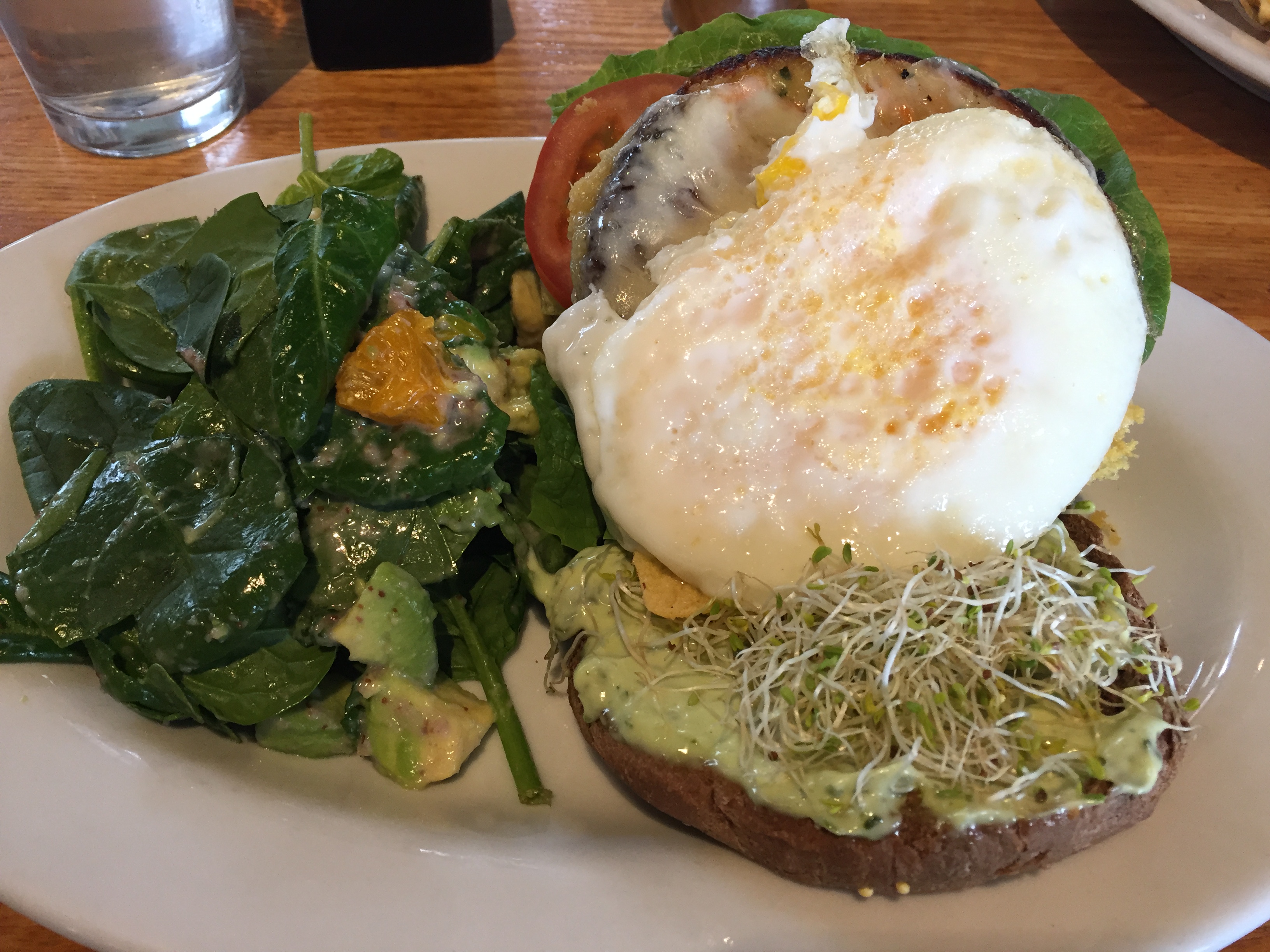 the Vegetable Grain Burger at Oasis Cafe