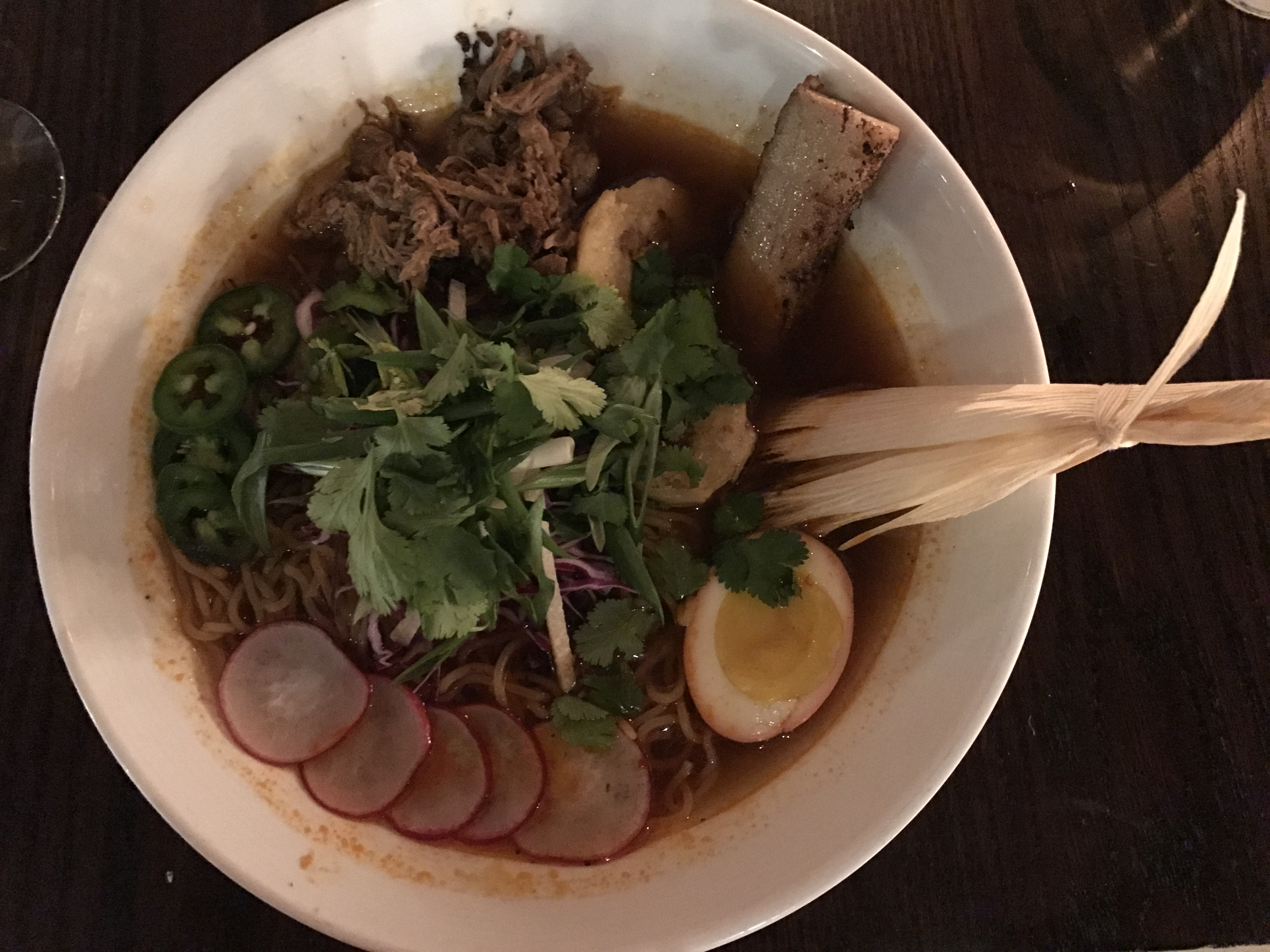 posole ramen at Black Sheep at Epic Brewing